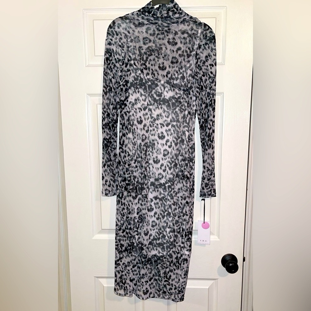 T.D.C NWT sheer animal print dress size m